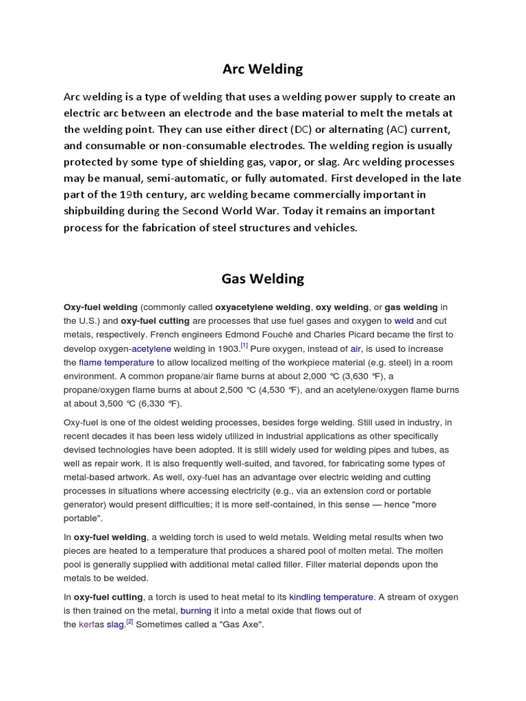 Arc and Gas Welding Techniques Explained | PDF | Welding | Construction