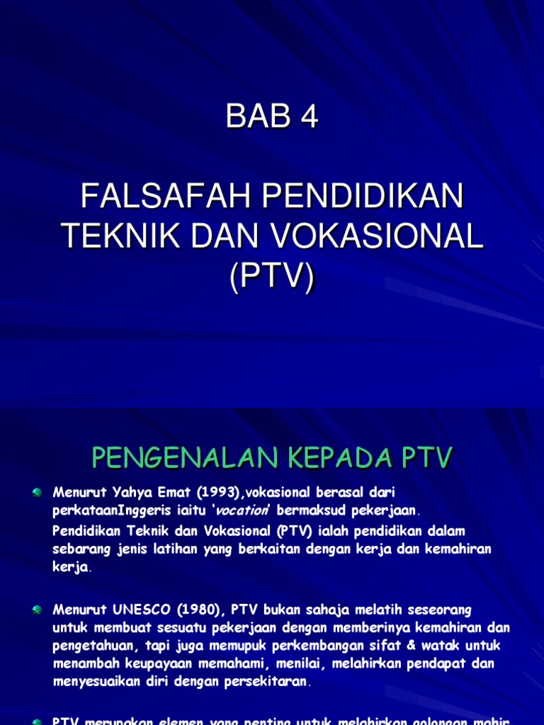 Bab 4 Falsafah Pendidikan Teknik Dan Vokasional Ptv Pdf