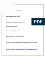 La Importancia de Interpretar Lenguaje Algebraico