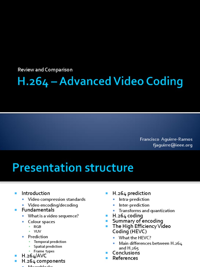 Video Compression Standards Overview | PDF | H.264/Mpeg 4 Avc | Video
