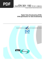 Draft V1.2.1: Digital Video Broadcasting (DVB) DVB Specification For Data Broadcasting