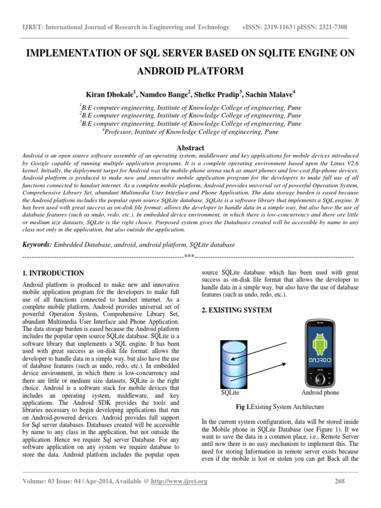 Implementation of SQL Server Based On Sqlite Engine On | PDF | Eclipse ...