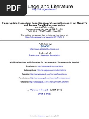 Inappropriate Inspectorsimpoliteness And Overpoliteness In