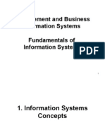 Management and Business Information Systems Fundamentals of Information Systems