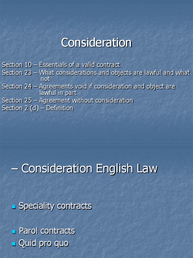 Consideration | PDF | Consideration | Jurisprudence