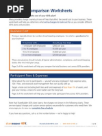 401k Cost Comparison Worksheets