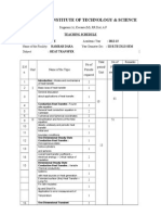 HOLY MARY INSTITUTE TEACHING SCHEDULE FOR HEAT TRANSFER