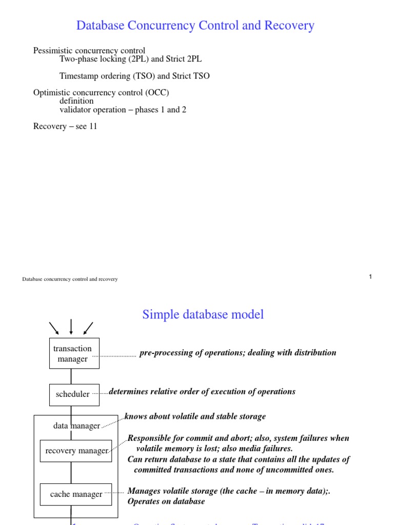 Database Concurrency Control Overview | PDF | Database Transaction ...