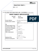 Host Family Application: Practice Test 1