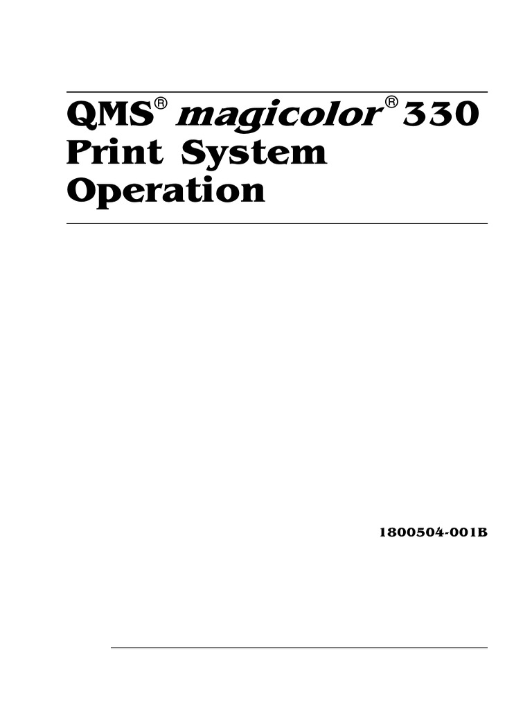 Konica Minolta QMS Magicolor 330 Manual | PDF | Printer (Computing) | Media  Technology