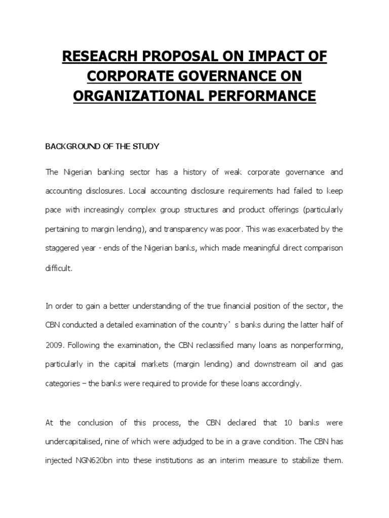 phd research proposal on corporate governance