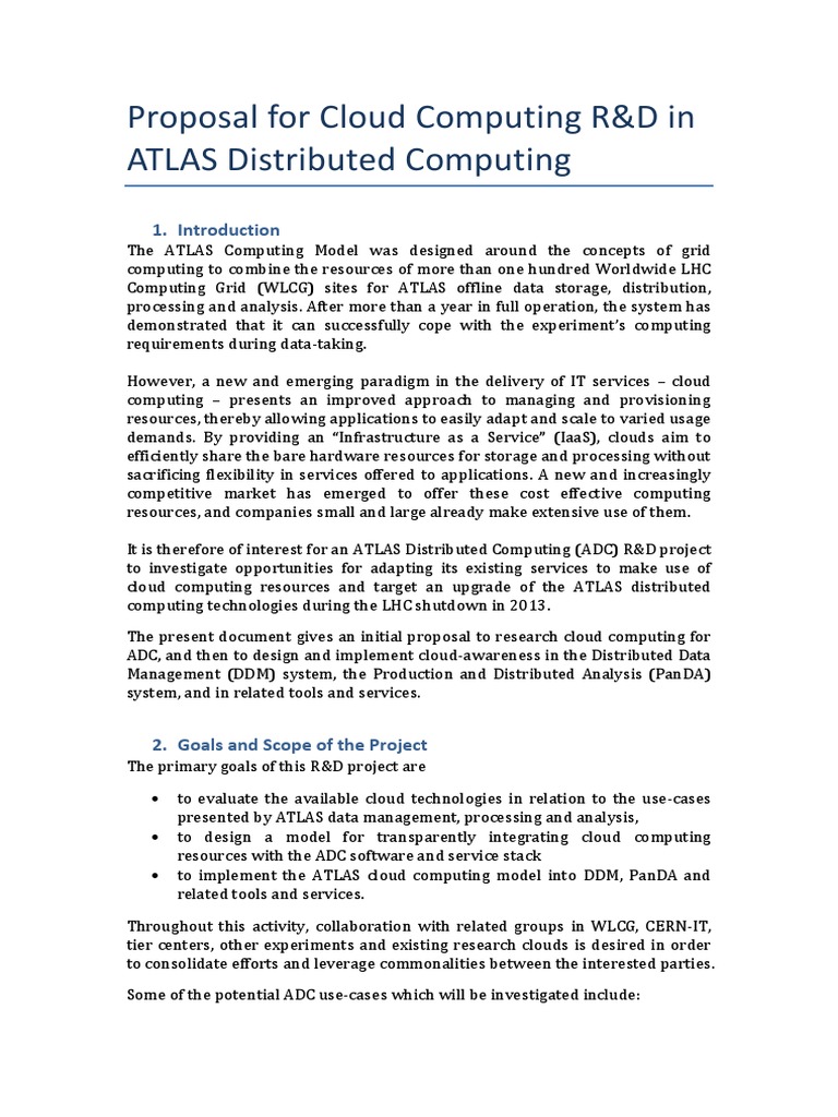 Proposal for Cloud Computing Cloud Computing Grid Computing