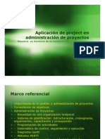 Aplicación de Proyect en Administración de Proyectos