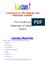 Translation of ER-diagram Into Relational Schema: Prof. Sin-Min Lee Department of Computer Science