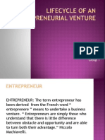Lifecycle of An Entrepreneurial Venture