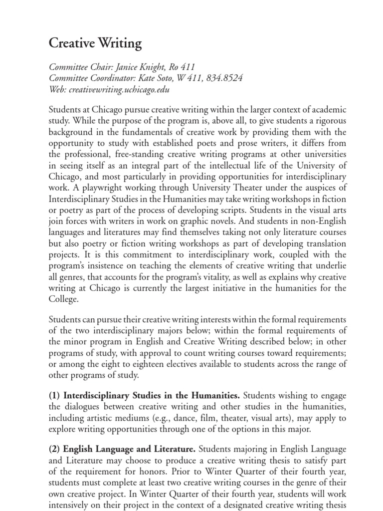 CREATIVE WRITING IDEAS PDF intelligence overview