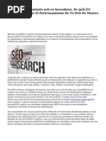 Posicionamiento web en buscadores, De qué manera Optimizar El Posicionamiento De Tu Web De Manera Natural.