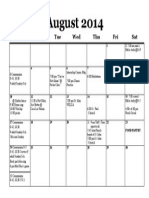 Calendar, August 2014