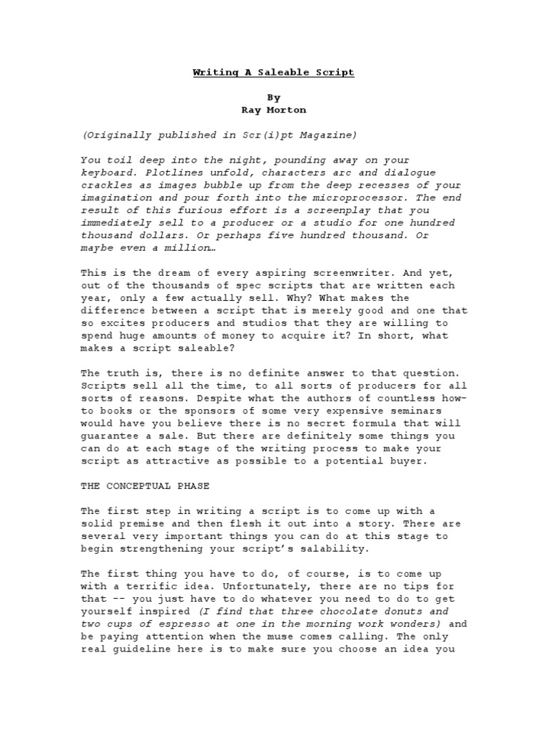 How To Write Script For Movie | PDF | Screenwriter | Screenplay