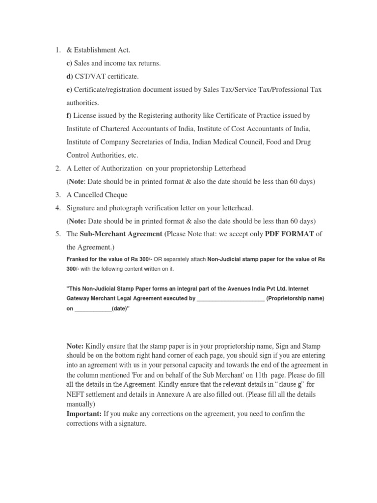 Proprietorship Document Checklist | PDF | Business | Finance & Money ...