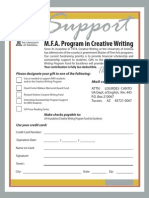 Giving Form For MFA Program in - Creative Writing