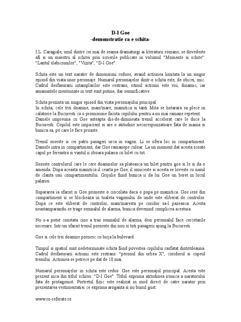 D L Goe Demonstratie Ca e Schita | PDF