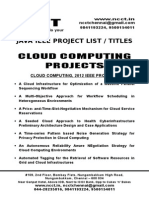 Java - Cloud Computing Project Titles - List 2012-13, 2011, 2010, 2009, 2008