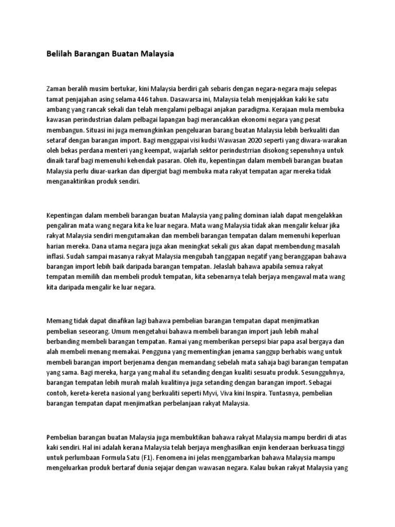 Barangan Buatan Malaysia Pdf