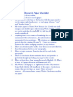 Research Paper Checklist