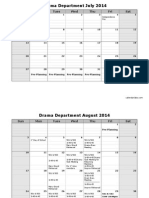 Drama Fall Semester 2014 Calendar