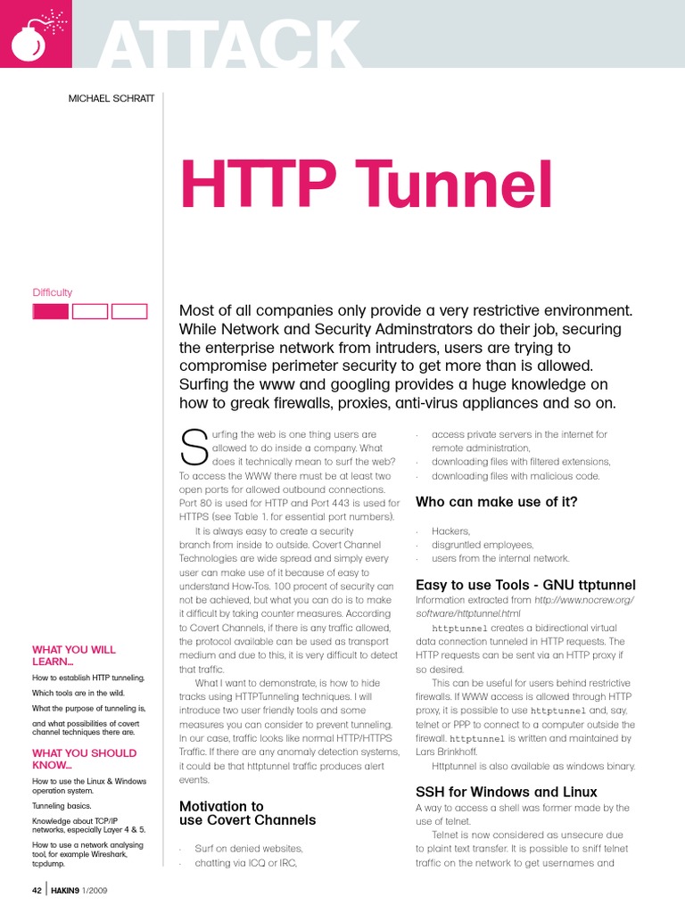 Establishing an HTTP Tunnel to Bypass Network Restrictions | PDF ...