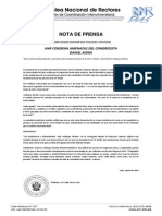 Nota de Prensa: ANR CONDENA AMENAZAS DEL CONGRESISTA DANIEL MORA