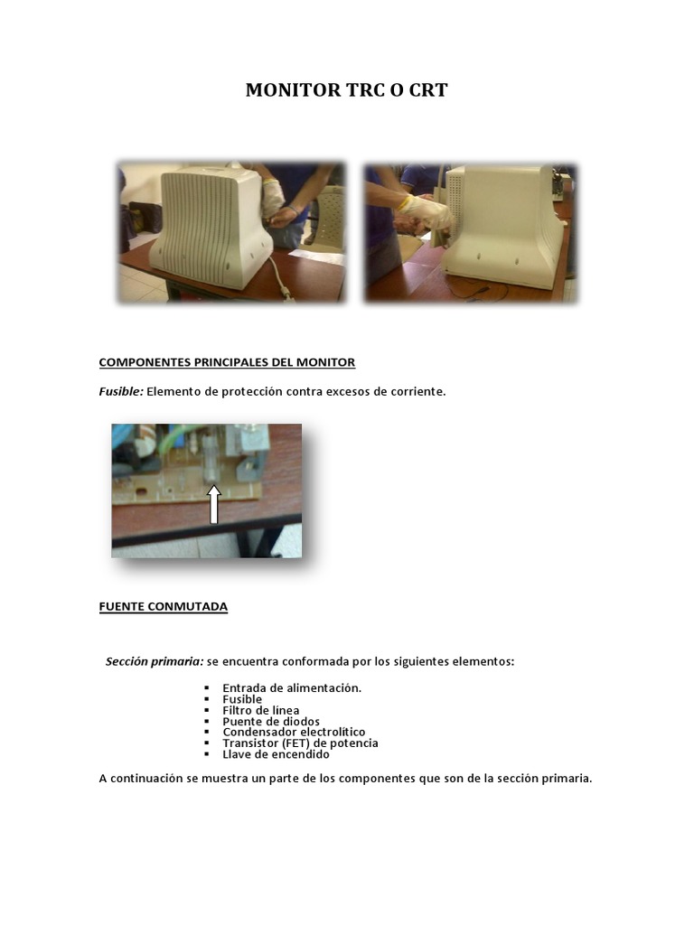 Componentes del Monitor CRT/TRC | PDF | Tubo de rayos catódicos ...