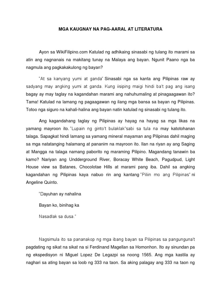 Asignaturang filipino example picture