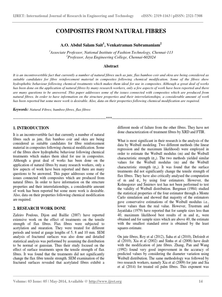 Composites From Natural Fibres | PDF | Strength Of Materials ...