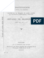 Constitucion o Forma de Gobierno Del Estado de Mariquita