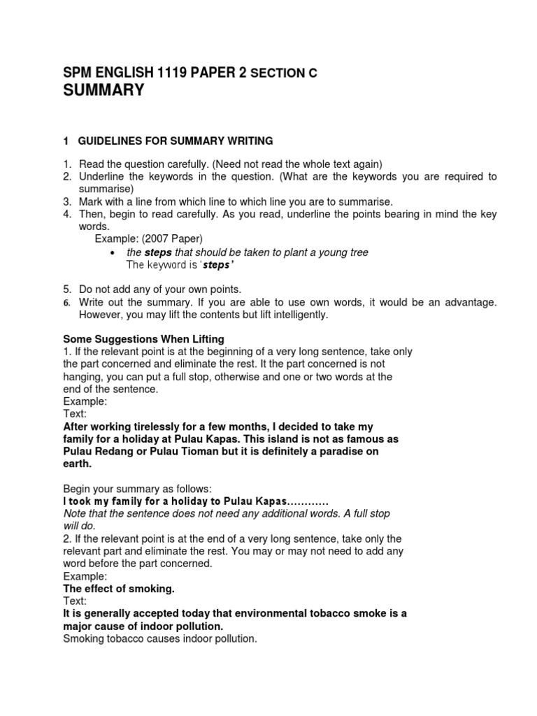 Summary Writing Guidelines | PDF | Foreign Language Studies