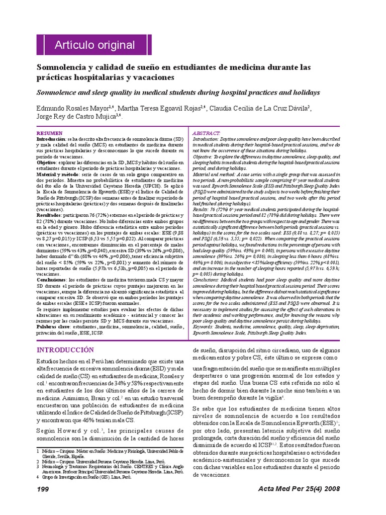 Calidad Del Sueño | PDF | Dormir | Determinantes de la salud