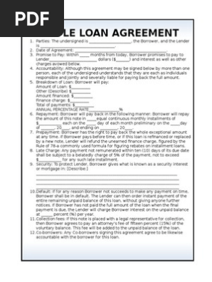 Simple Loan Agreement Template