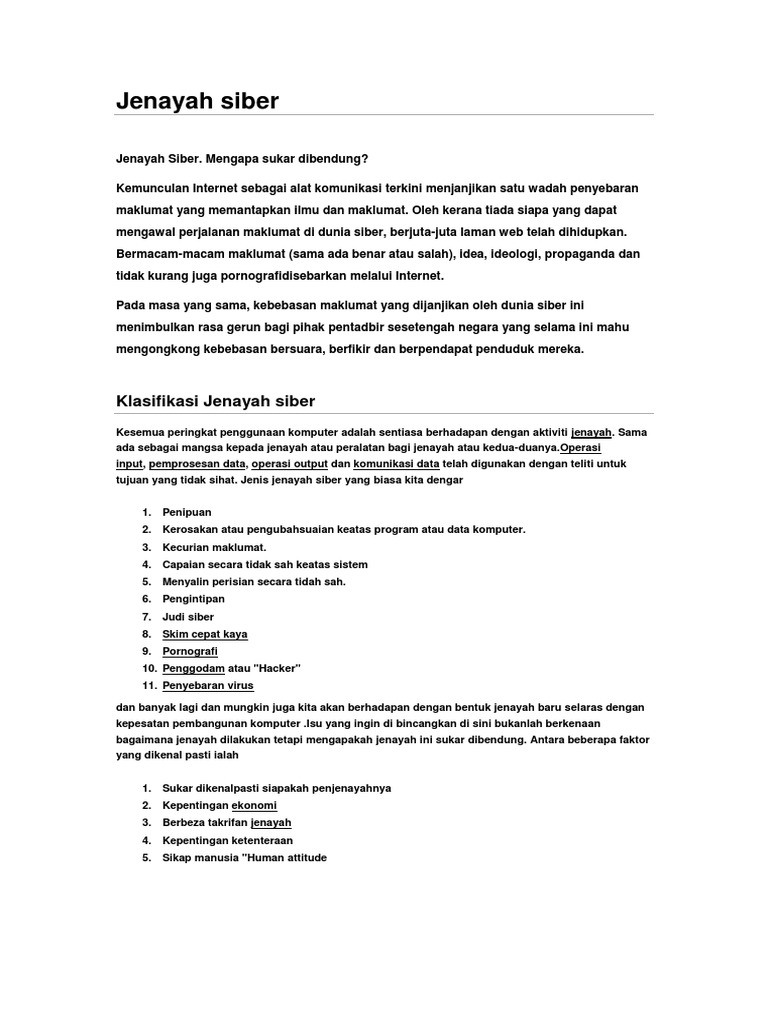 Jenayah Siber Pdf