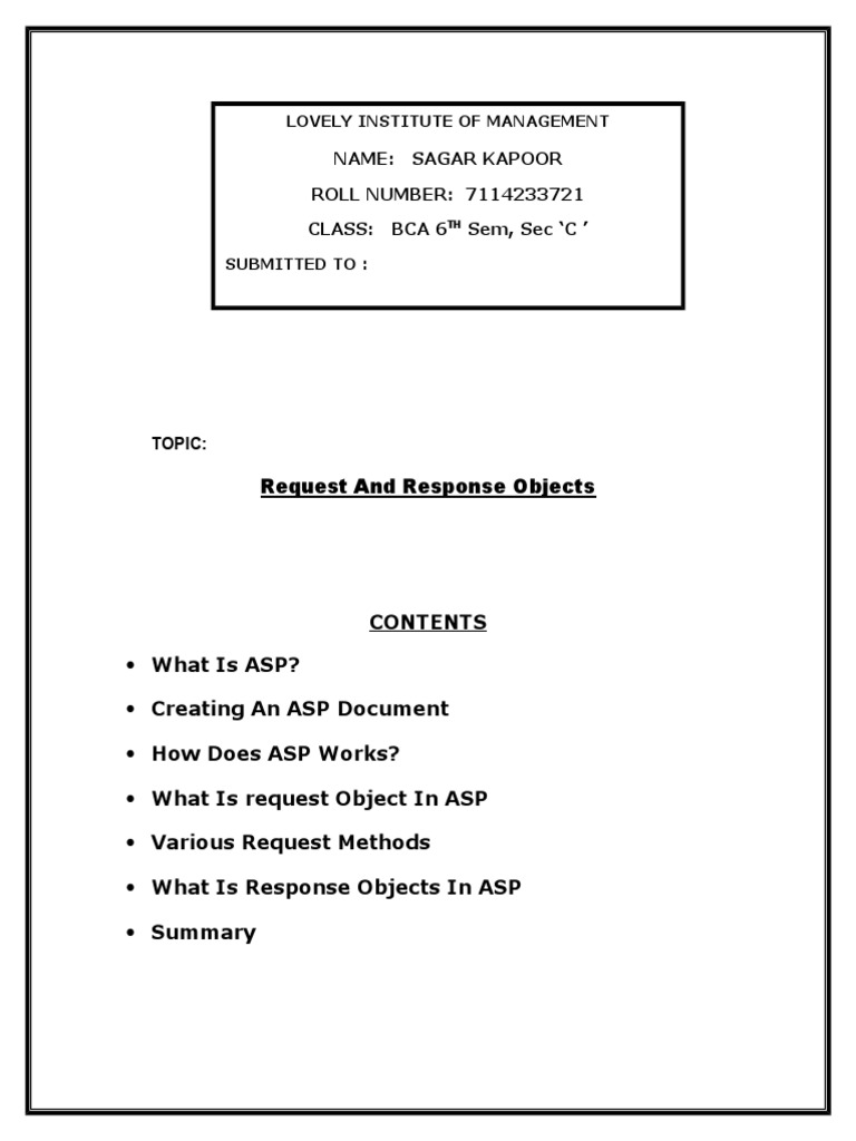 Understanding ASP Request and Response Objects | PDF | Active Server ...