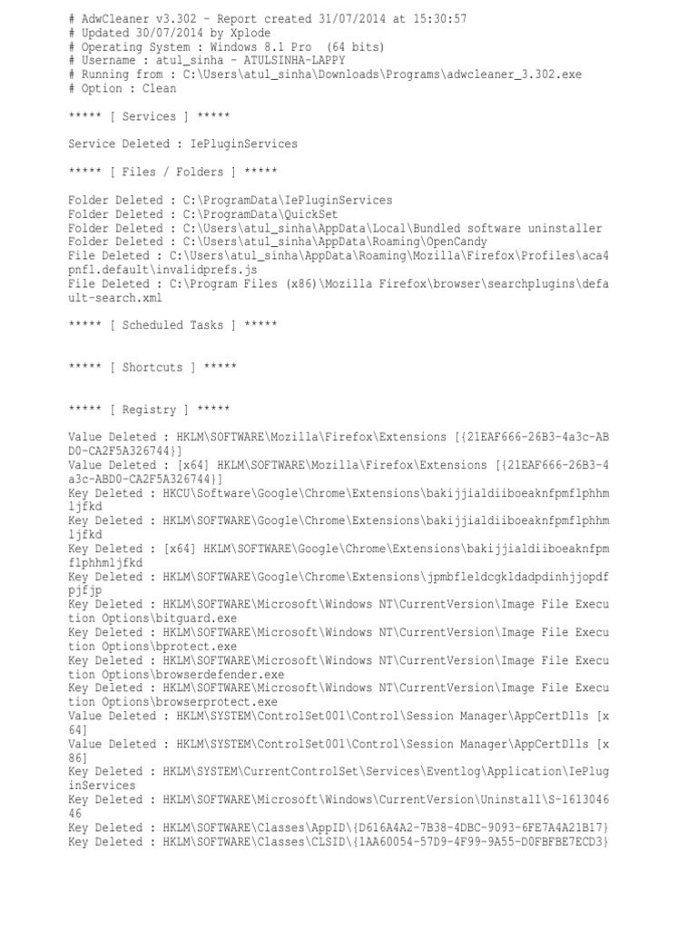 Adwcleaner S0 Vnv Windows Registry Internet Explorer
