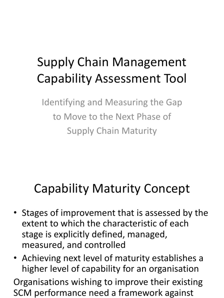 Supply Chain Capability Assessment Tool | PDF | Supply Chain | Supply ...