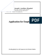 Application For Employment: St. Joseph's Auxiliary Hospital