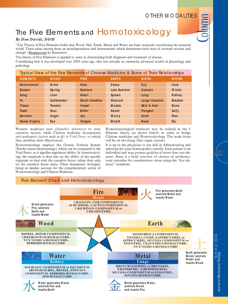 Five Elements in Homotoxicology | PDF | Traditional Chinese Medicine ...