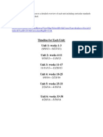 Teaching Each Unit - Tentative Timeline