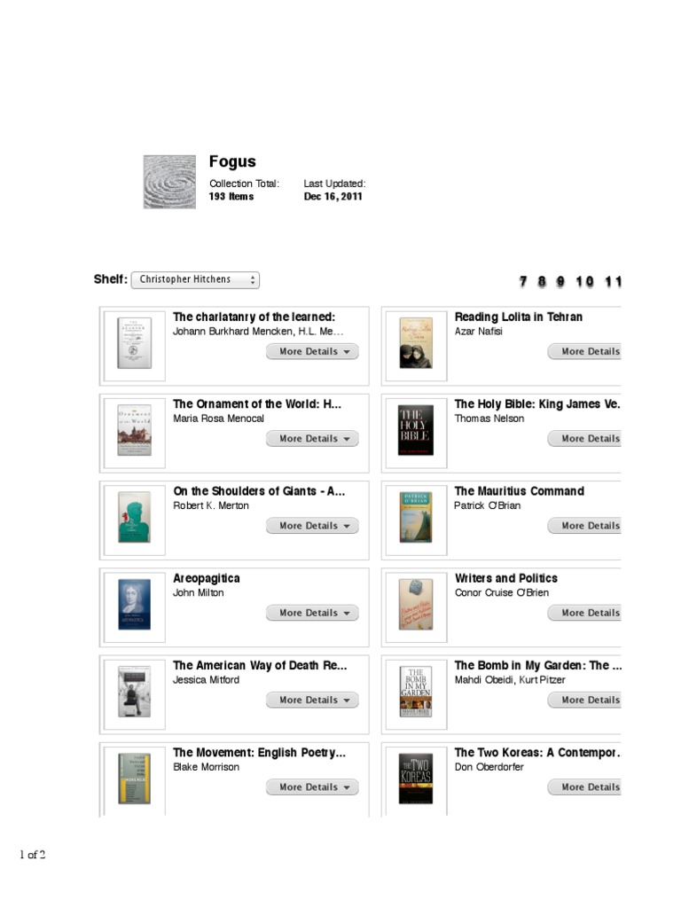 A Christopher Hitchens Bookshelf9 PDF English Language Literature British Literature