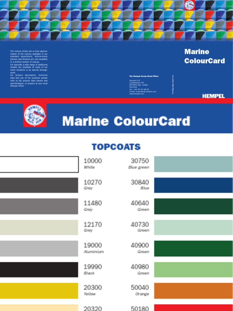 Hempel Colour Chart Graphic Design Vision