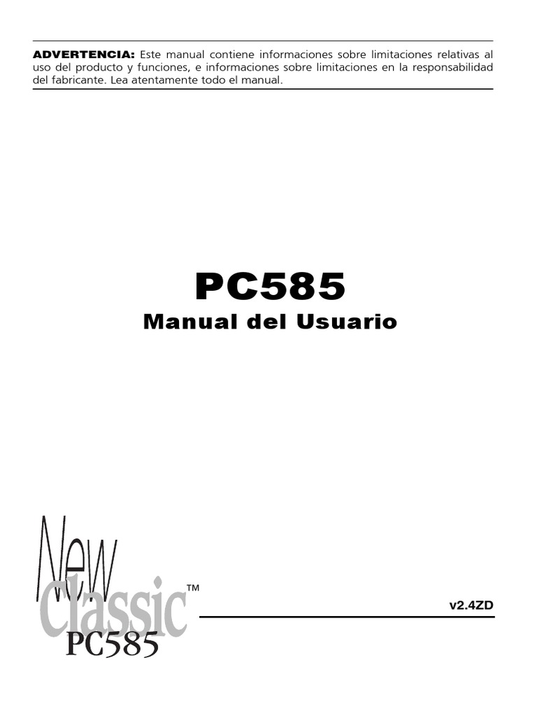 PC585 UserManual SPA R001 | PDF