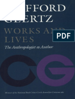 Works and Lives, The Anthropologist As Author, C. Geertz (1988)